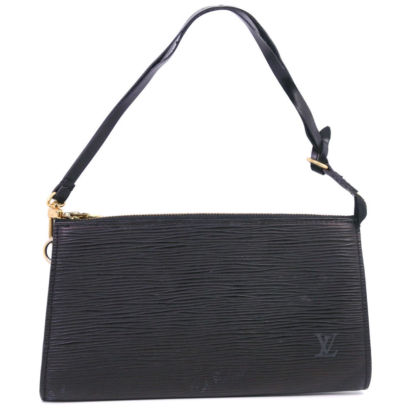 [Louis Vuitton] Louis Vuitton Pochette Accessova M52942 Epirather Noir Black AR1919 Bolsa de damas grabadas