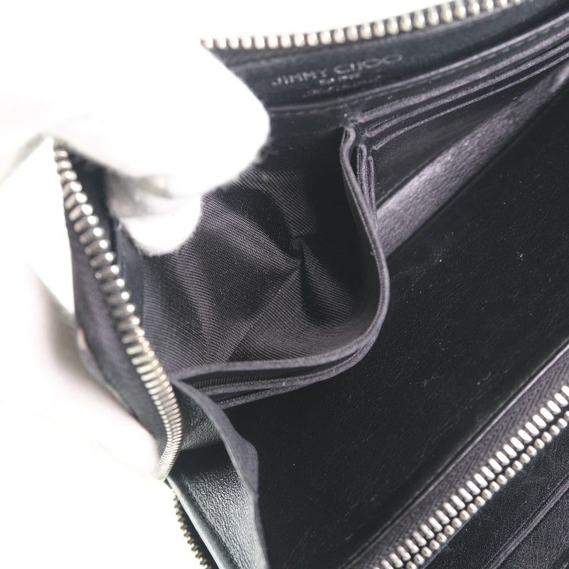 [JIMMY CHOO] Jimmy Choo Round Zipper Star Long Wallet Leather Black Ladies Long Wallet