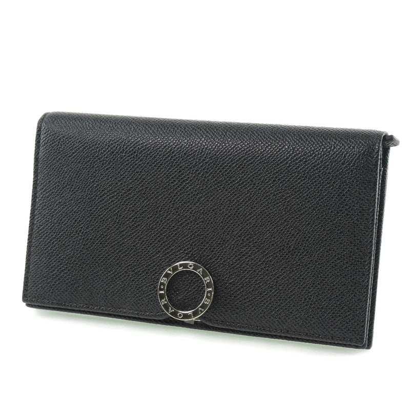[BVLGARI] Bulgari Logo Long Wallet Leather Black Ladies Long Wallet A+Rank