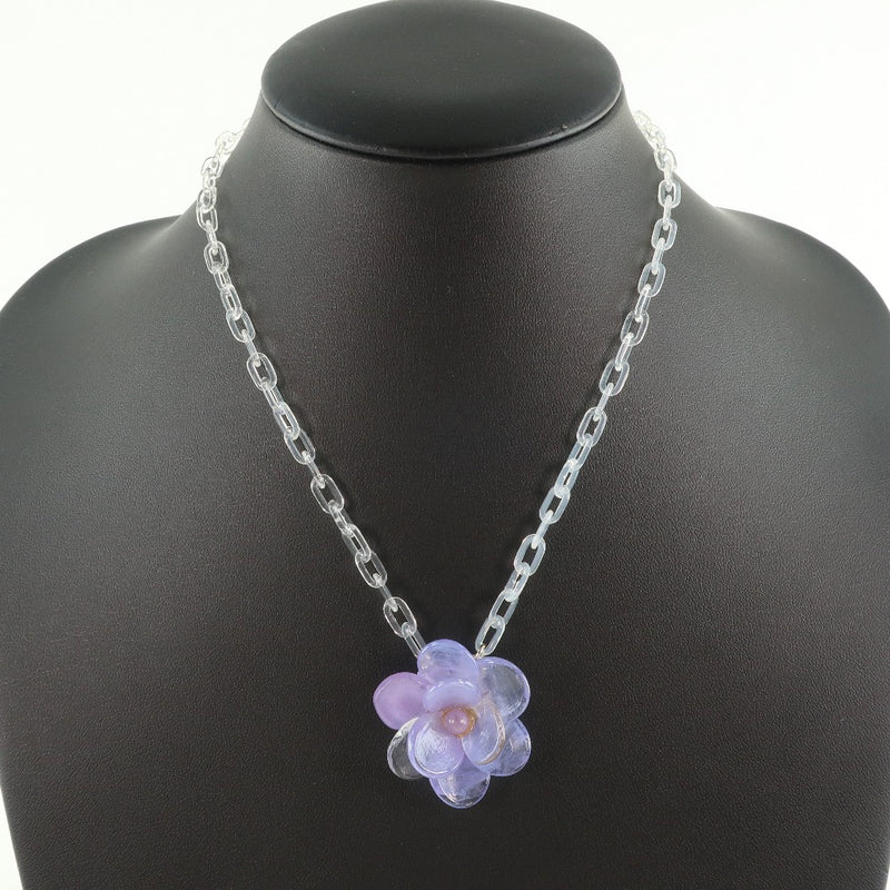 [CHANEL] Chanel Flower Necklace Plastic Purple 01p Ladies Necklace A-Rank