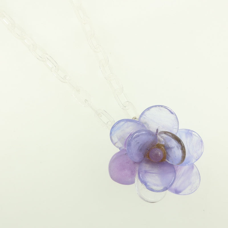 [CHANEL] Chanel Flower Necklace Plastic Purple 01p Ladies Necklace A-Rank