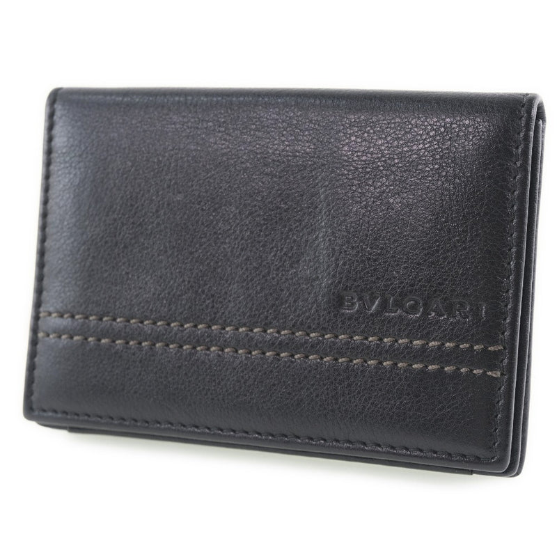 [BVLGARI] Bulgari business card holder 32792 card case leather black men's card case A+rank