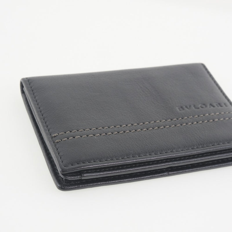 [BVLGARI] Bulgari business card holder 32792 card case leather black men's card case A+rank