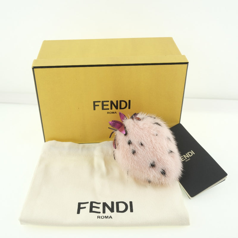 [Fendi] Fendi Strawberry/Strawberry 7AR677 A3D1 F13DW Charm Leather X Fur Pink Ladies Charm S Rank