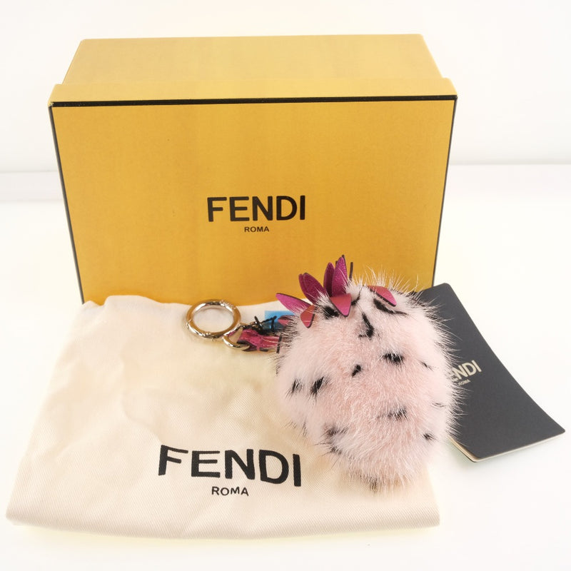 [Fendi] Fendi Strawberry/Strawberry 7AR677 A3D1 F13FW Charm Leather X Leather X Fur Pink Ladies Charm S Rank