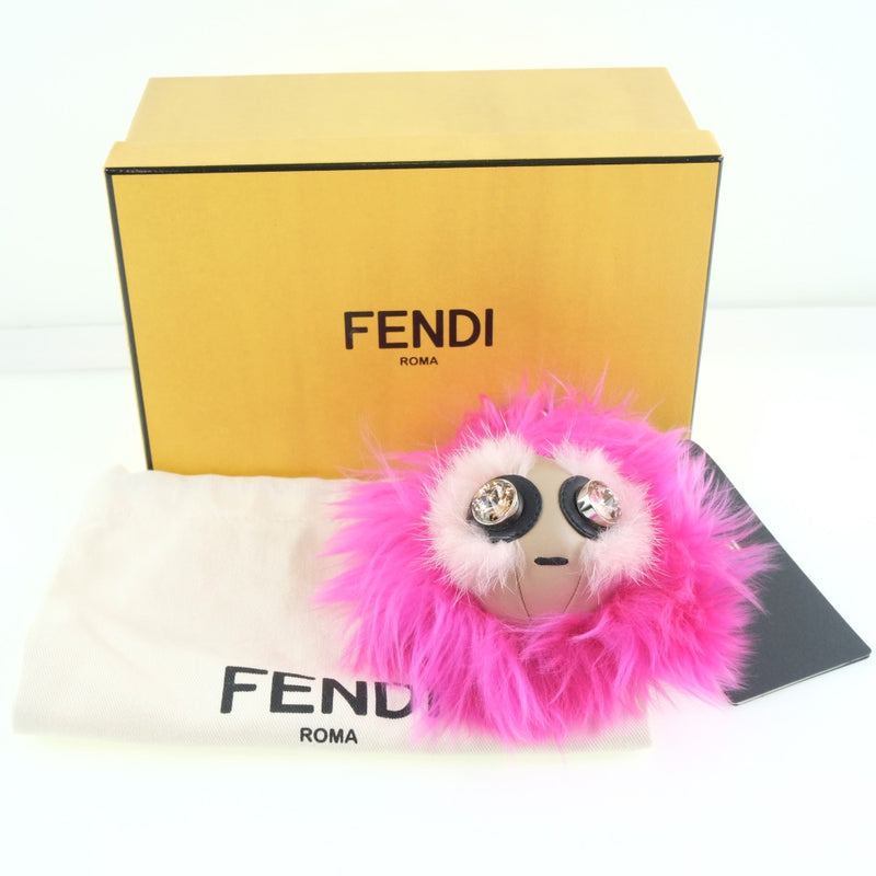 [Fendi] Fendi 7AR589 A1SY F0Y9Z Charm Leather X Leather X Fur Pink Ladies Charm S Rank
