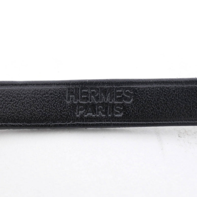 [HERMES] Hermes Apple Bracelet Leather Black Unisex Bracelet A Rank