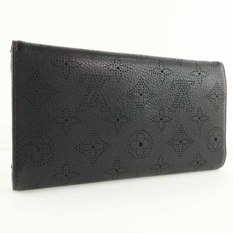 [Louis Vuitton] Louis Vuitton Amelia M95968 Long Wallet Monogram Mahina Black Th0039 Damas grabadas Billetera larga