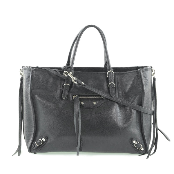 [BALENCIAGA] Balenciaga Paper A6 2way shoulder 370926 Handbag Calf Black Ladies Handbag