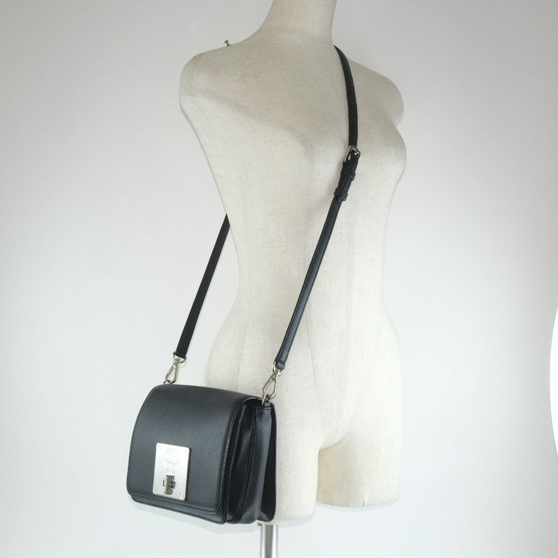 [MCM] M Sea M Shoulder Bag Calf Black Ladies Shoulder Bag