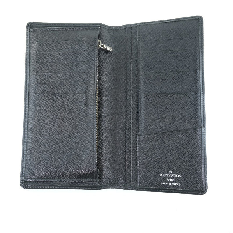 LOUIS VUITTON Monogram Brazza Long Wallet leather long wallet black