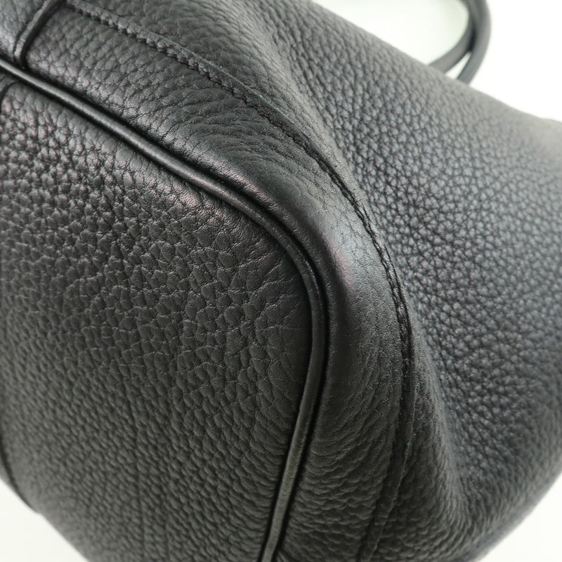 HERMES Negonda Leather Garden Party TPM Silver Button Handle Bag