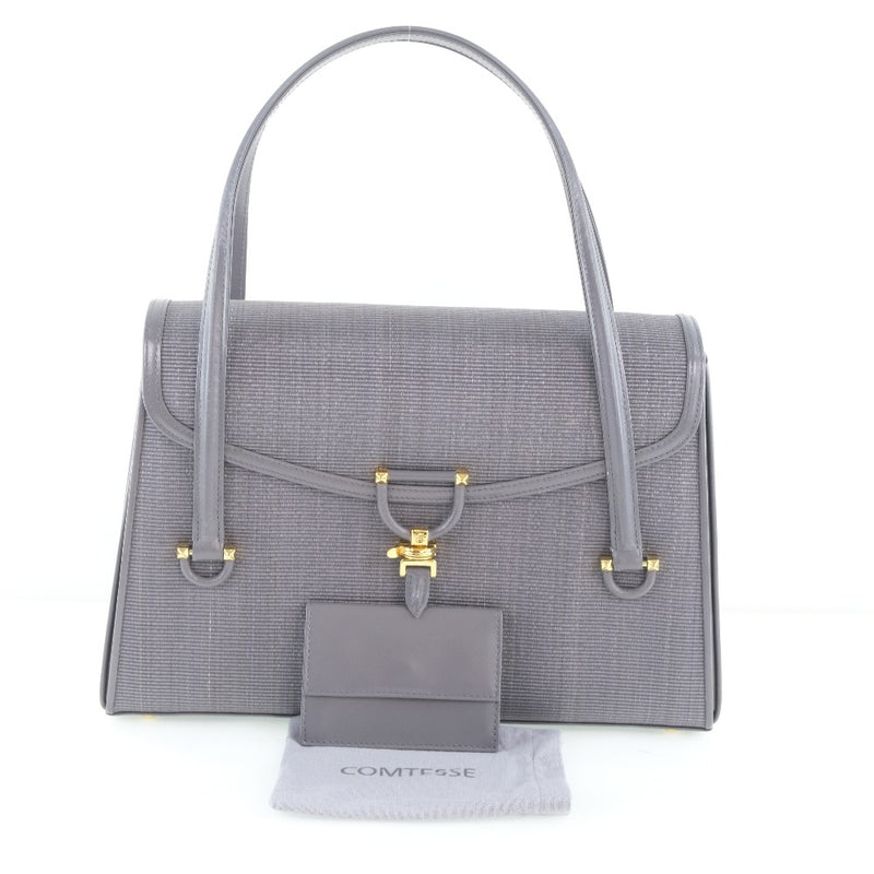 [CTESSE] Contes Handbag Manguera Caballo X de cuero Gray Ladies Bag Bags A-Rank
