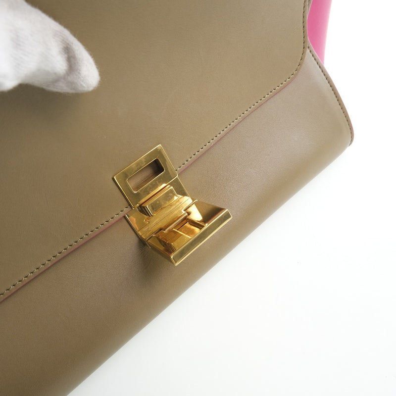 [Celine] Celine Traps 2WAY Shoulder Handbag Calf Tea Ladies Handbag