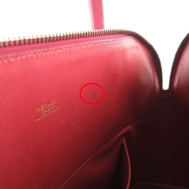 [HERMES] Hermes Poled 37 Handbag 2WAY Shoulder Kushbell Red □ D engraved zipper 37 Ladies
