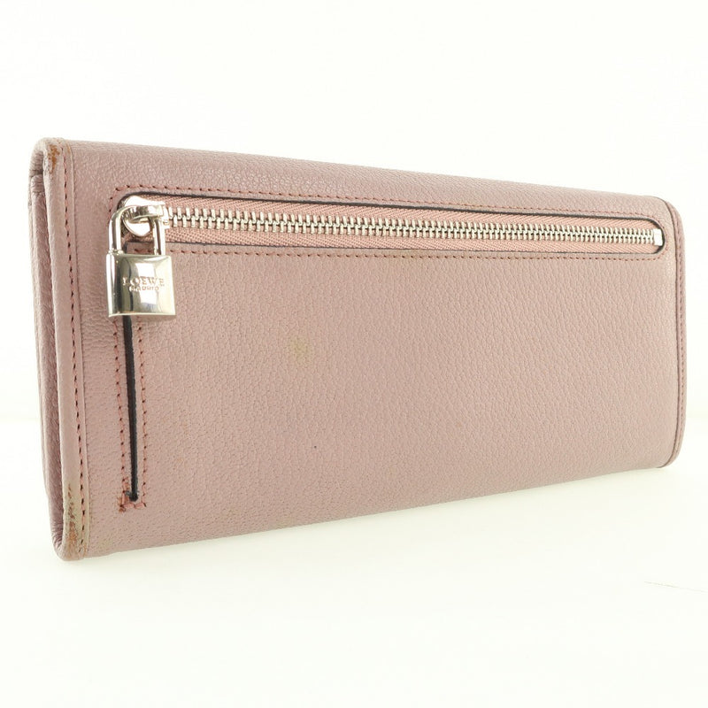 [Loewe] Loewe billetera de becerro rosa damas billetera larga