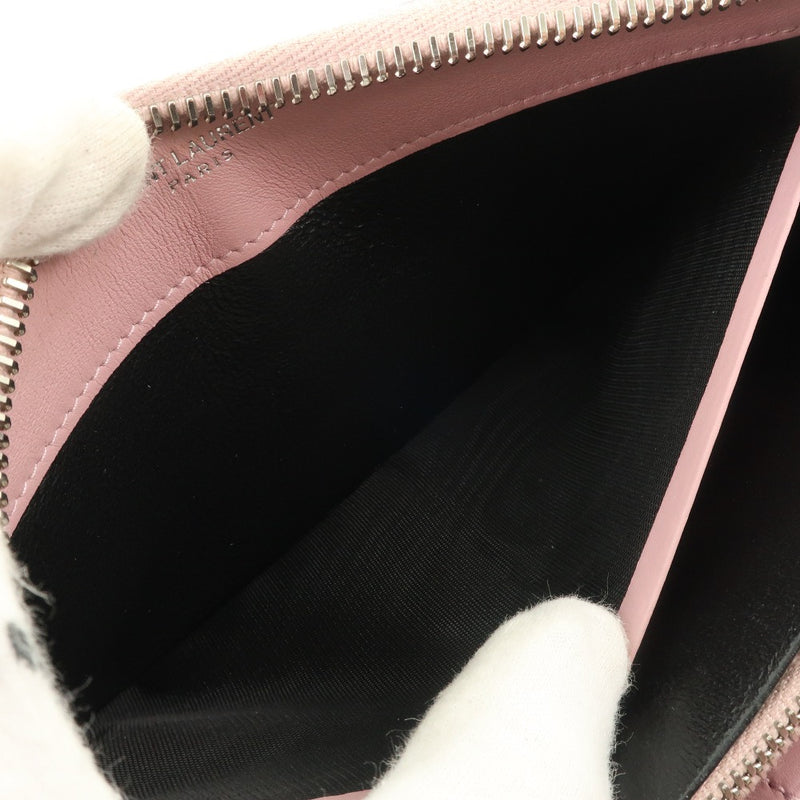 [Saint Laurent] Saint Laurent Round Sostener billetera larga pantorrilla rosa damas billetera larga