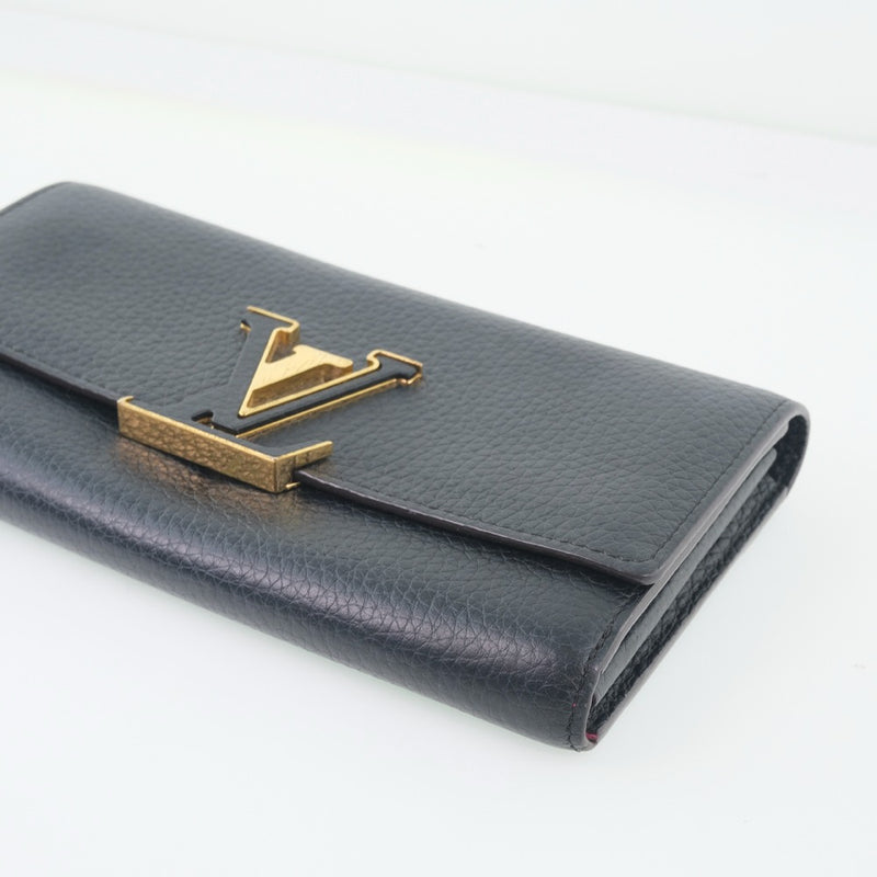 [Louis Vuitton] Louis Vuitton Portofoille Capsine M61248 Long Wallet X Trillon Black Mi3189 조각 된 숙녀 숙녀 지갑