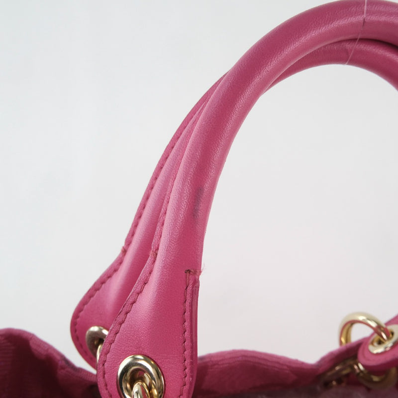 Dior】クリスチャンディオール バッグ ハンドバッグ キャンバス ピンク