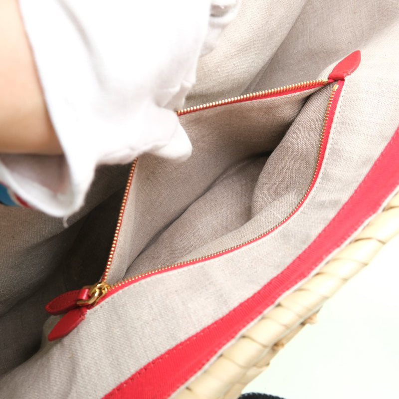 [miumiu] miu miu 바스켓 백 5bg093 핸드백 빨간색/베이지 색 숙녀 핸드백
