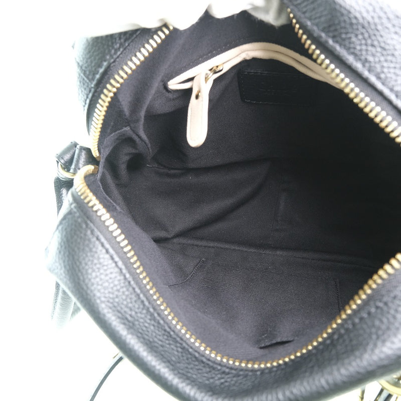 [Chloe] Chloe 2WAY Shoulder Palati Handbag Calf Black Ladies Handbag A Rank