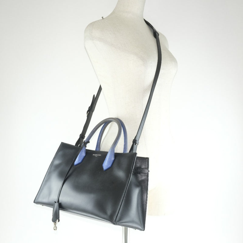 [BALENCIAGA] Balenciaga 2WAY shoulder 347235 Handbag Calf Black/Blue Ladies Handbag