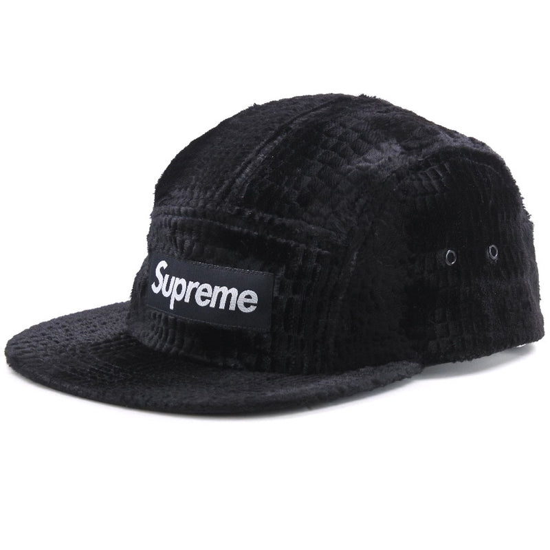 [Supreme] Supreme 
 Cap 
 Leather x Velor Black Unisex A Rank