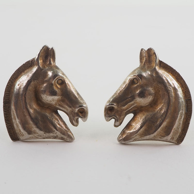 [HERMES] Hermes Horse Silver Ladies Earrings