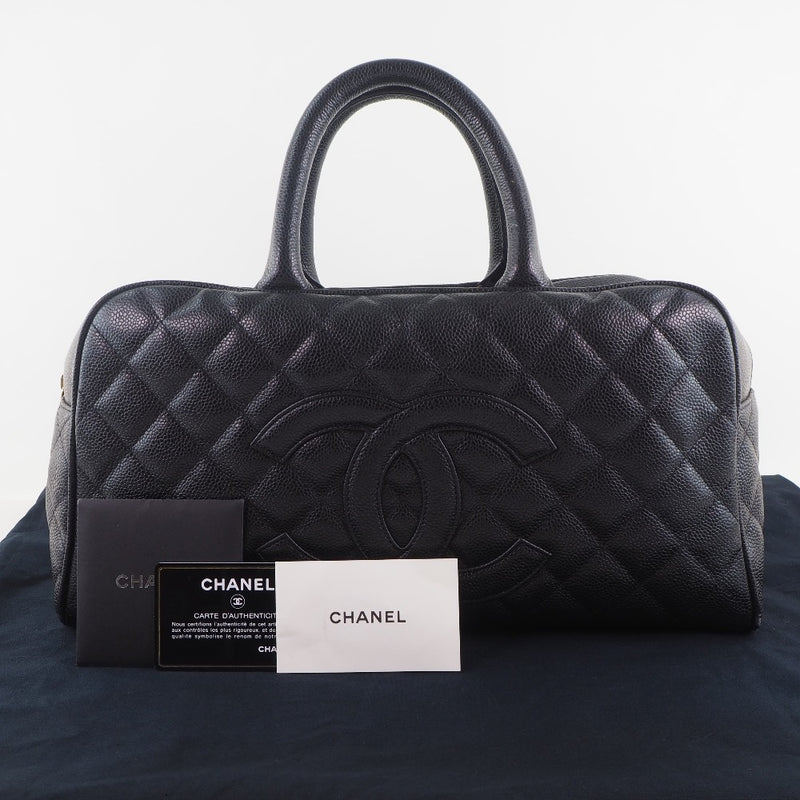 [Chanel] Chanel Boston Matrasse A20997 Mat Caviar Piel Black Ladies Handbag