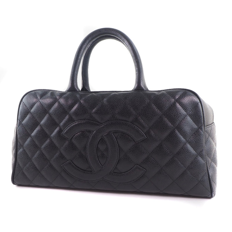[샤넬] Chanel Boston Matrasse A20997 Mat Caviar Skin Black Ladies Handbag