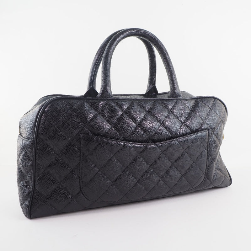 [샤넬] Chanel Boston Matrasse A20997 Mat Caviar Skin Black Ladies Handbag