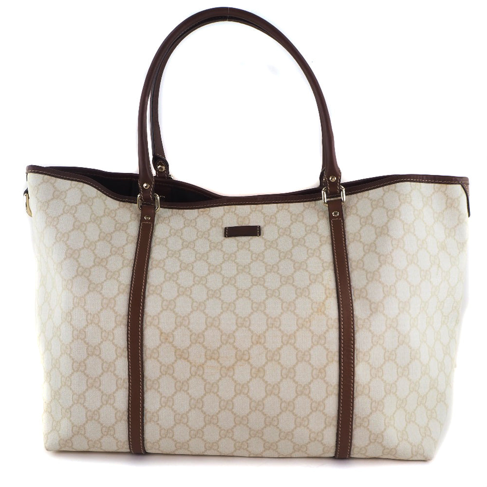 GUCCI】グッチ GGスプリーム 197954 PVC×レザー アイボリー レディース