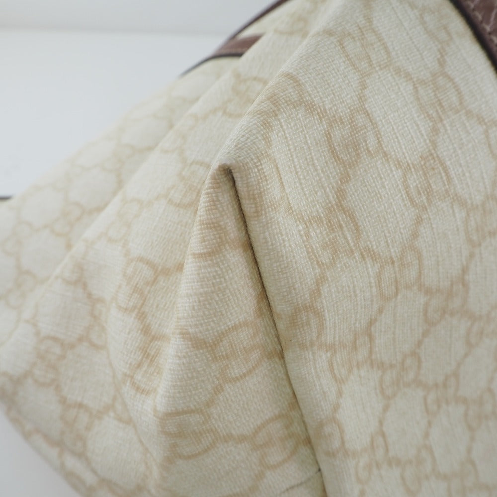 GUCCI】グッチ GGスプリーム 197954 PVC×レザー アイボリー