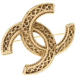 CHANEL, Jewelry, Chanel Brooch Gold Plated Used Women Cc Coco Logo