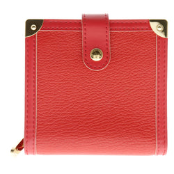 [Louis Vuitton]路易威登 
 紧凑的Zip bi-折钱包 
 Shari M91882 Gatoskin Geranium Red Mi0035雕刻快照按钮紧凑式邮政编码A级