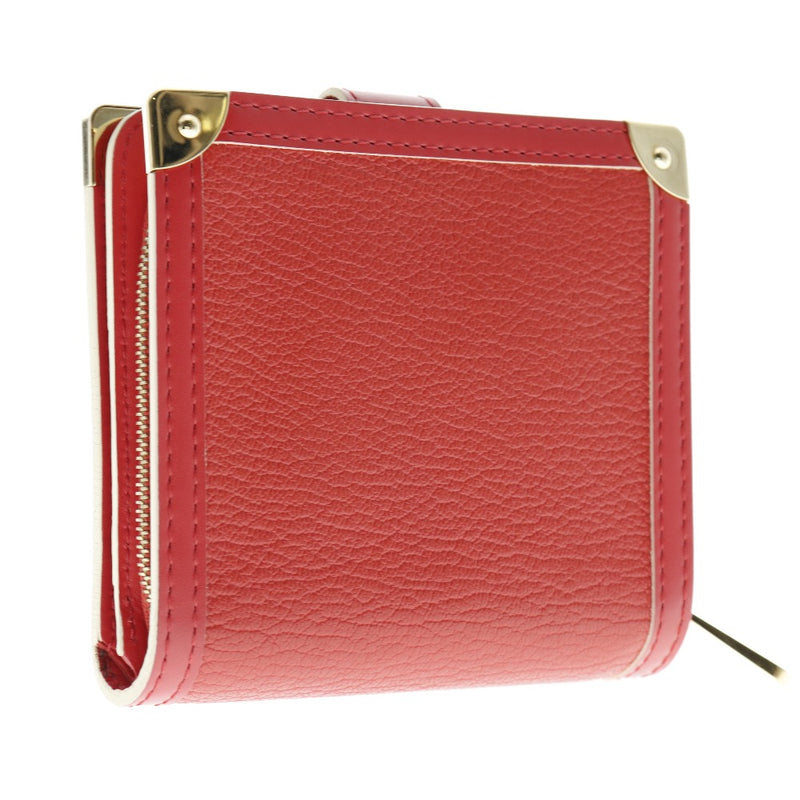[Louis Vuitton] Louis Vuitton 
 Compact zip bi -fold wallet 
 Shari M91882 Gatoskin Geranium Red Mi0035 Engraved Snap button Compact Zip Ladies A-Rank