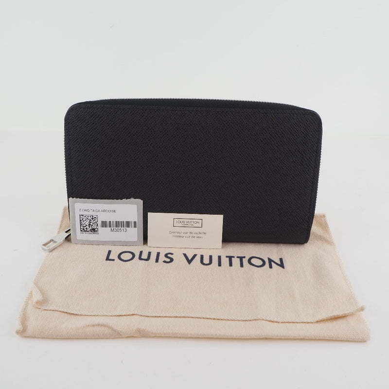 Louis Vuitton Zippy Wallet Organizer Taiga Leather Black