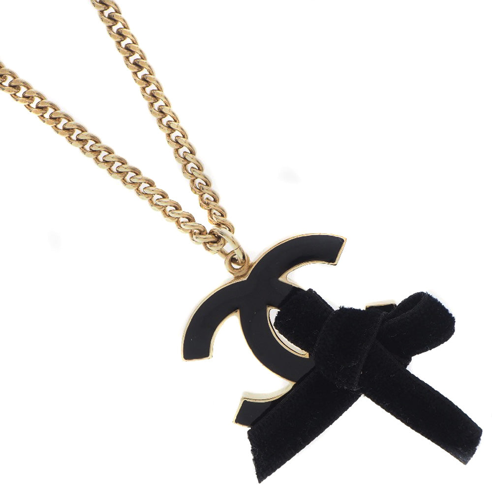 CHANEL] Chanel COCO Mark ribbon Plated Gold×Velour Gold 07C