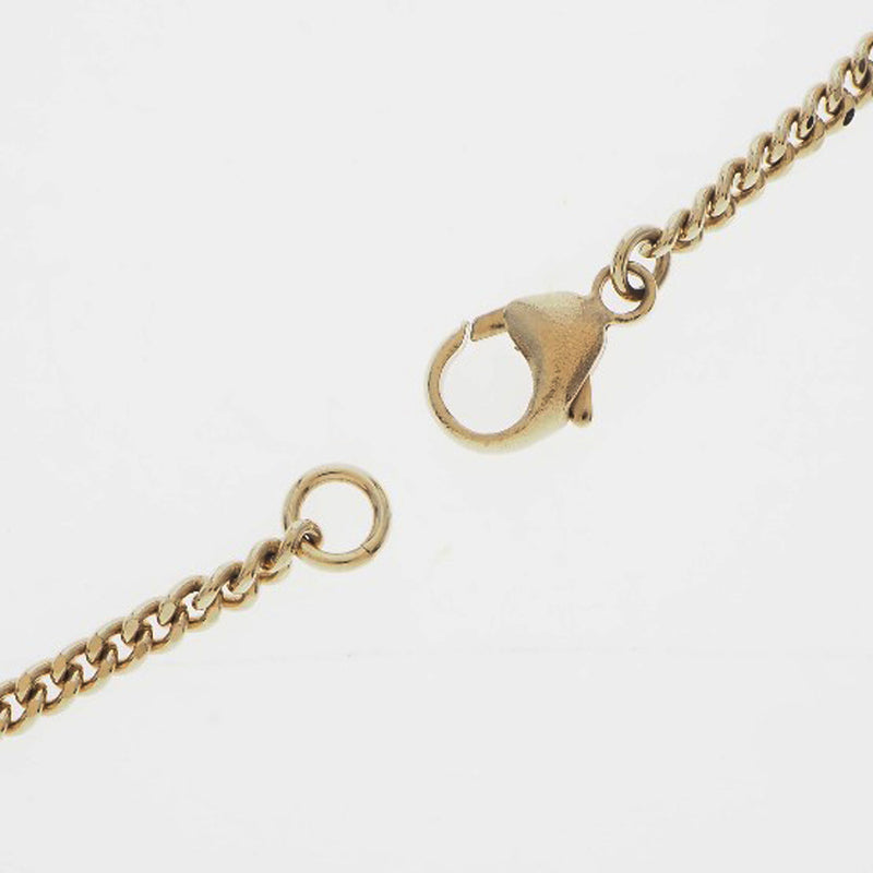 [CHANEL] Chanel Coco Mark Ribbon Gold Plated x Velor Gold 07C engraved ladies necklace