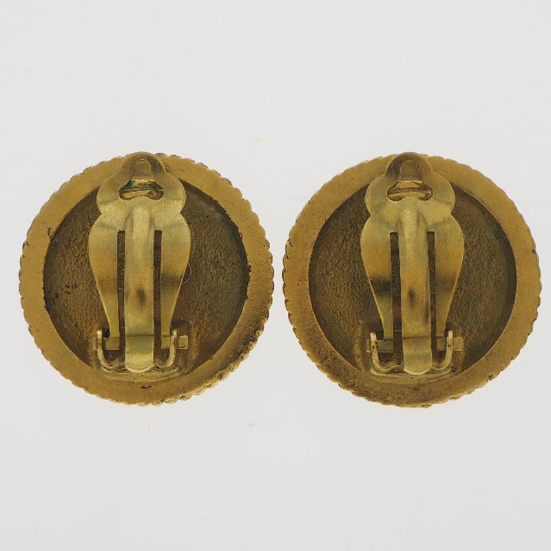 [香奈儿]香奈儿可可标记老式金镀金95p雕刻女士耳环