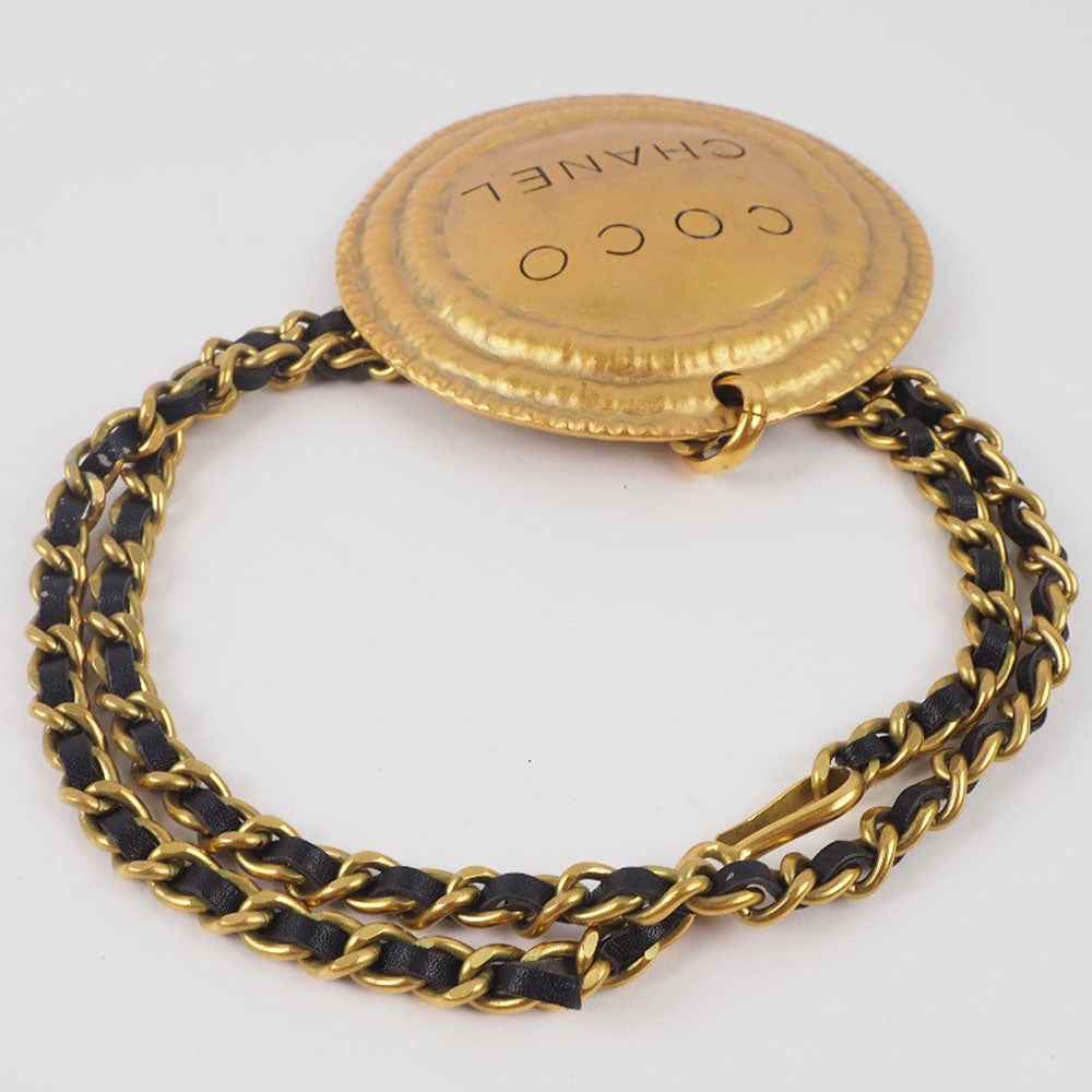 CHANEL チェーンベルト　刻印 CHANEL】シャネル チェーンベルト ロゴ 金メッキ ゴールド 94A刻印