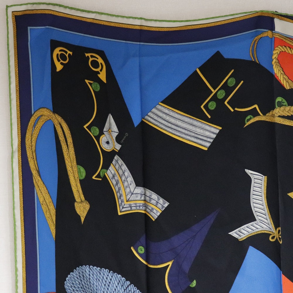 HERMES】エルメス カレ90 ウォッシュ Zouaves et Dragos シルク
