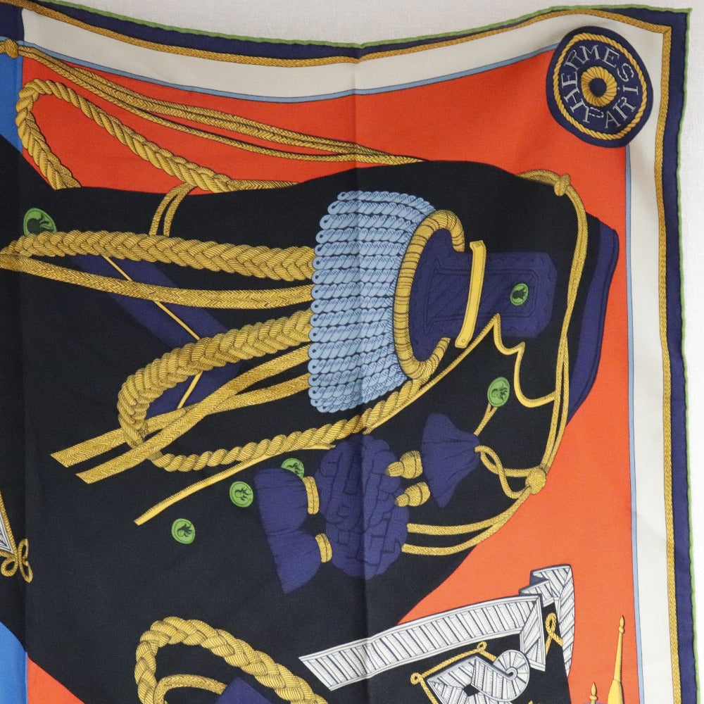 HERMES】エルメス カレ90 ウォッシュ Zouaves et Dragos シルク