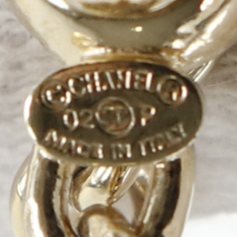 [Chanel] Chanel Heart Coco Mark Gold Plating x Drinestone Gold 02p Engravado Demandas de damas
