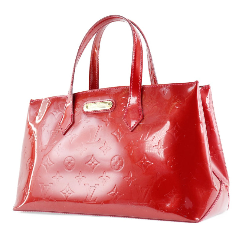 [LOUIS VUITTON] Louis Vuitton Wilshire PM M93642 Monogram Verni Pom Damur Red MI2009 Engraved Ladies Handbag A-Rank