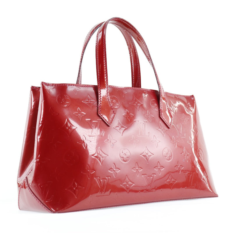 [Louis Vuitton] Louis Vuitton Wilshire PM M93642 Monogram Verni Pom Damur Red MI2009 Engravado Handbag de Damas A-Rank
