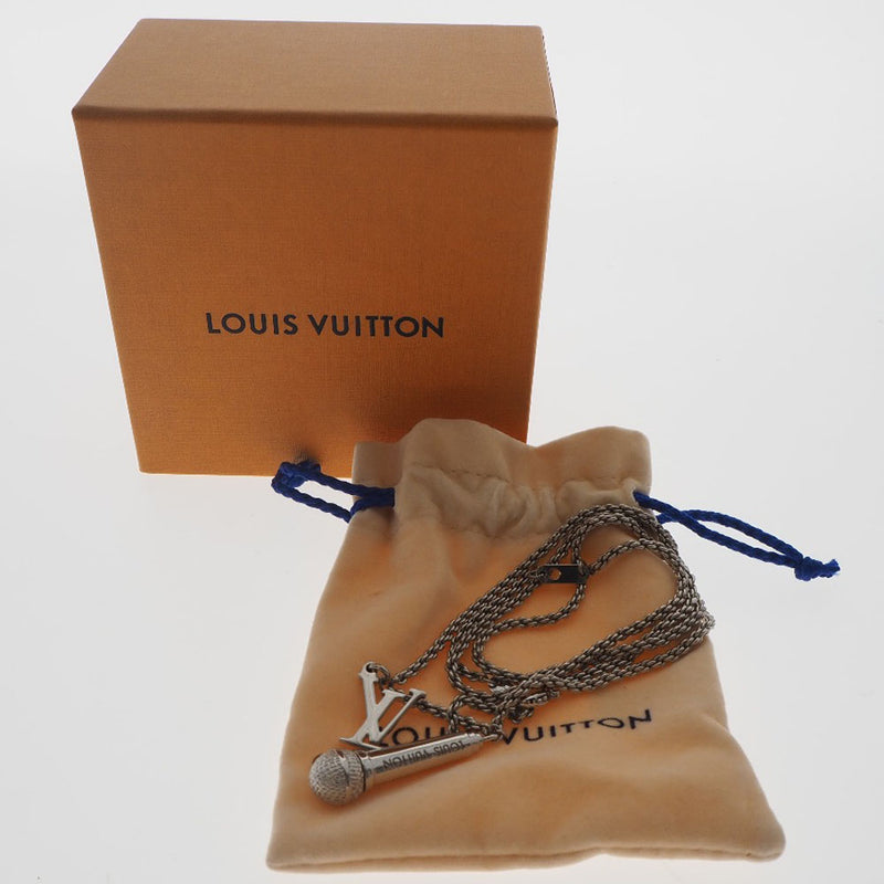Louis Vuitton, Jewelry, Louis Vuitton Dj Vocabulary Microphone Necklace  M69458 Metal Silver Lv Logo