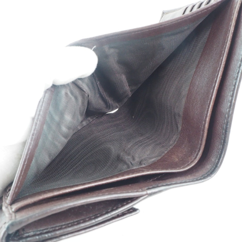 [Gucci] Gucci W Hook Bi -fold Wallet GG 190349 Shima Leather Kuge Té Botón Snap