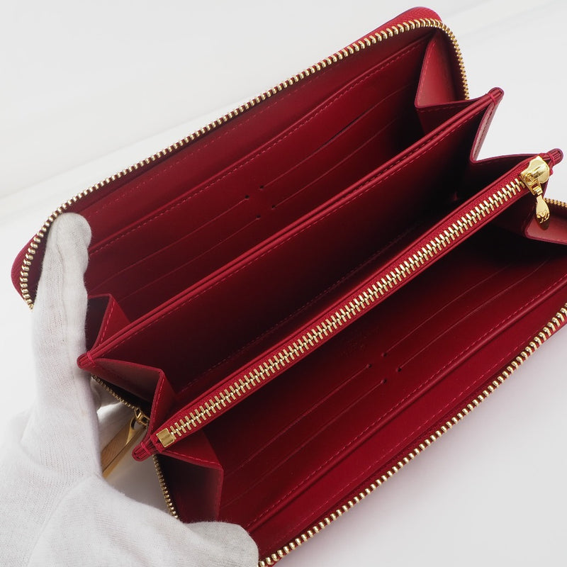 [Louis Vuitton] Louis Vuitton Zippy Wallet M91981 Monogram Vernican Damur Red CA4162 스탬프 유니즈 롱 지갑 A 순위