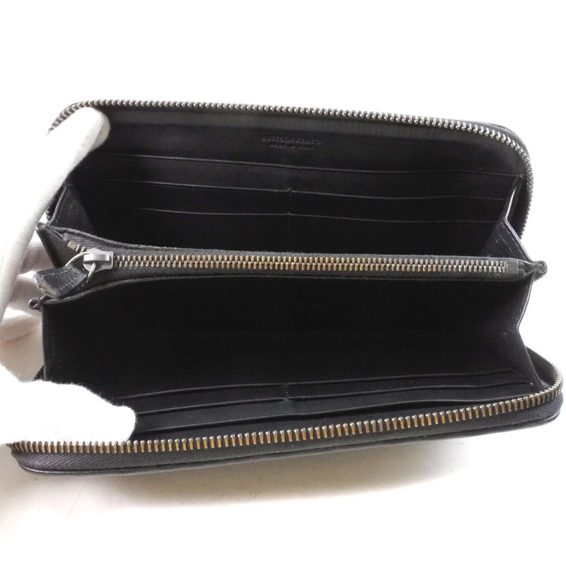 [BOTTEGAVENETA] Bottega Veneta round zipper black unisex long wallet